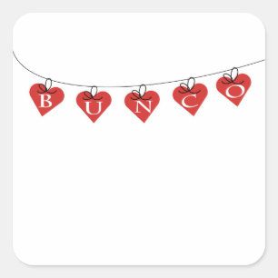 Sticker Carré Bannière de Bunco Heart