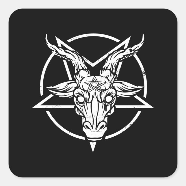 Sticker Carré Baphomets Pentagram meilleur cadeau (Devant)