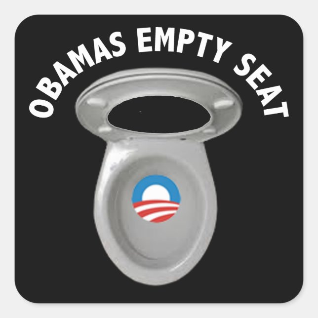 Sticker Carré Barack Obama - Siège Toilet (Devant)