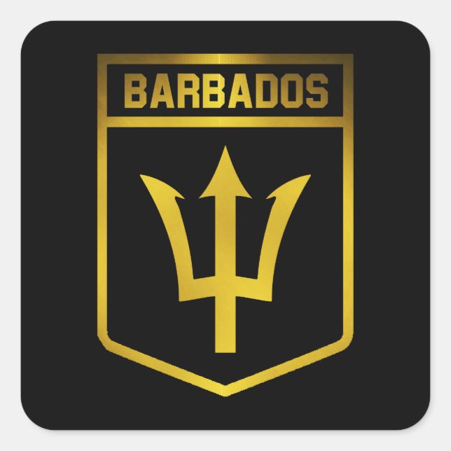 Sticker Carré Barbade Emblem (Devant)