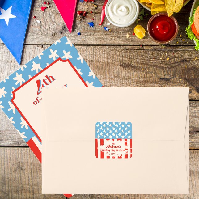 Sticker Carré Barbecue Red White & Blue Family (Créateur téléchargé)