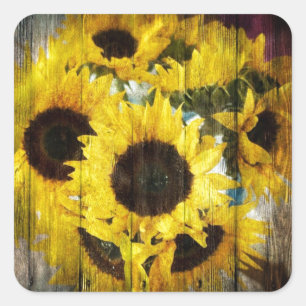 Sticker Carré Barn Wood Western Country