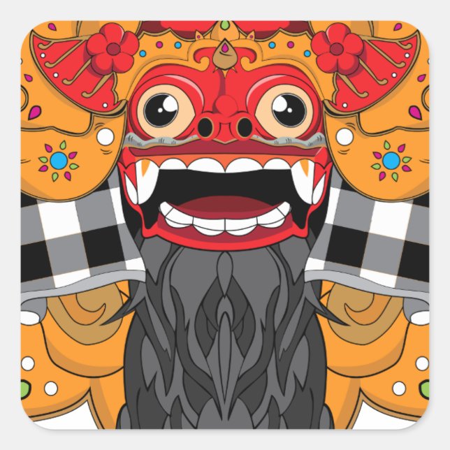 Sticker Carré Barong Bali (Devant)