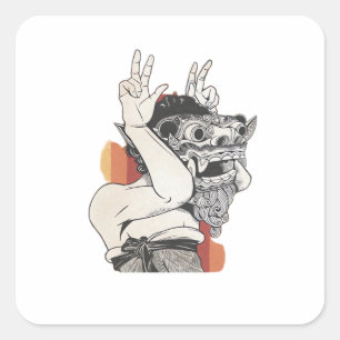 Sticker Carré Barong Peekaboo