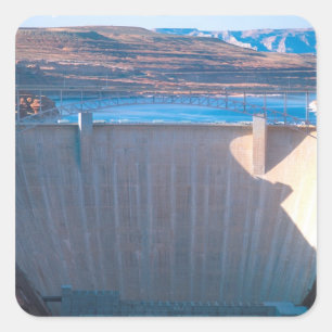 Sticker Carré Barrage de Glen Canyon sur le Colorado à Page,