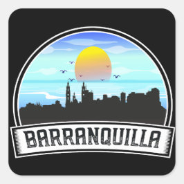 Sticker Carré Barranquilla Colombie Skyline Panorama