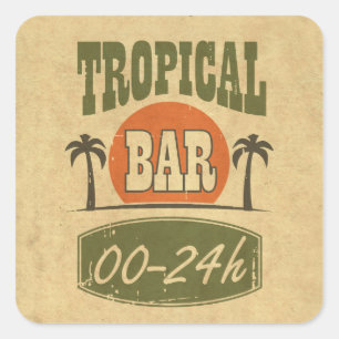Sticker Carré Barre tropicale