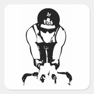 Sticker Carré Barrel X Triathlon Biker Guy