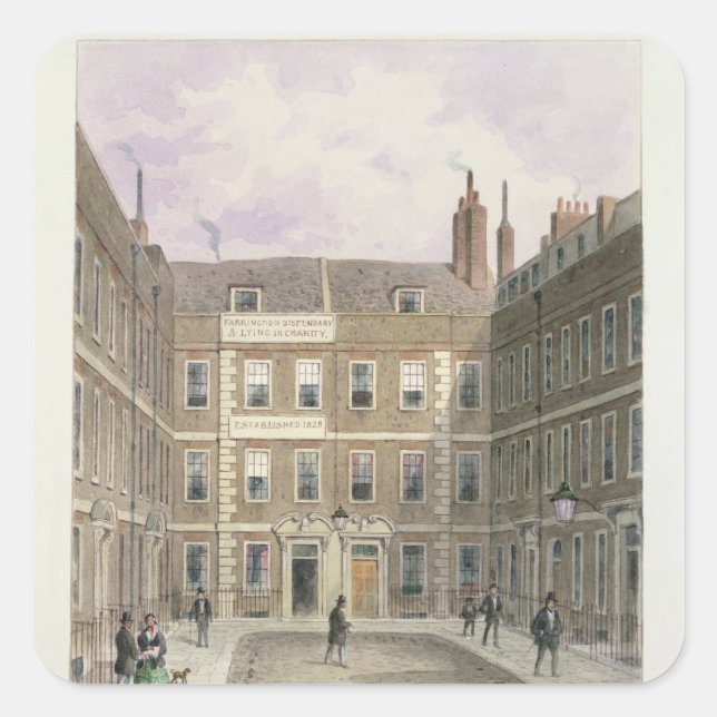 Sticker Carré Bartlett's Buildings, Holborn, 1838 (Devant)