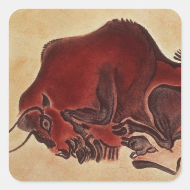 Sticker Carré Basculez la peinture d'un bison, défunt (Devant)