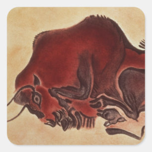 Sticker Carré Basculez la peinture d'un bison, défunt