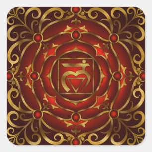 Sticker Carré Base Chakra Mandala Imprimer par Rachel C. Bemis