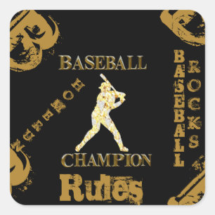 Sticker Carré Baseball