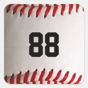 Sticker Carré Baseball et Softball Couture Rouge