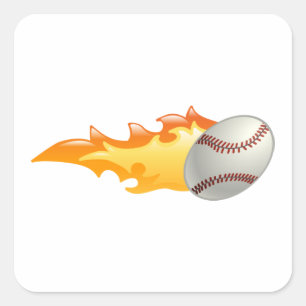 Sticker Carré Baseball flamboyant