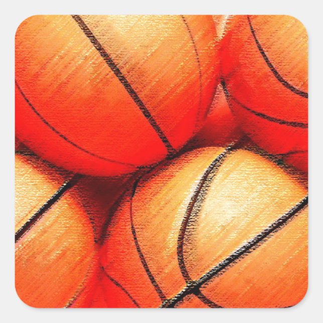 Sticker Carré Basket-ball (Devant)