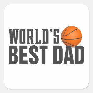 Sticker Carré Basket-ball de la meilleure typographie de papa du