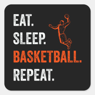 Sticker Carré Basket-ball - Répéter la répétition du basketb
