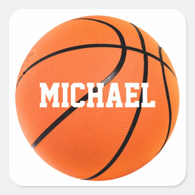 Sticker Carré Basket-ball Votre nom (Devant)