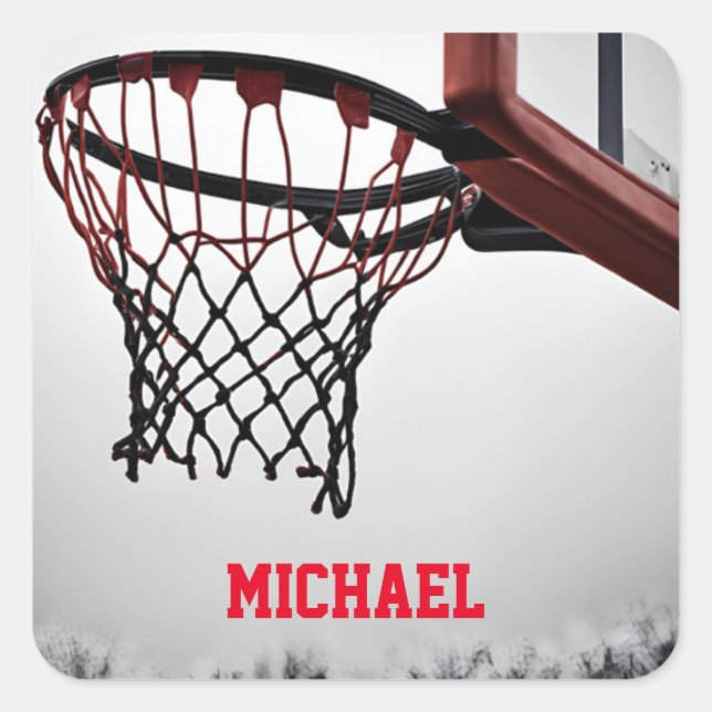 Sticker Carré Basket-ball Votre nom (Devant)