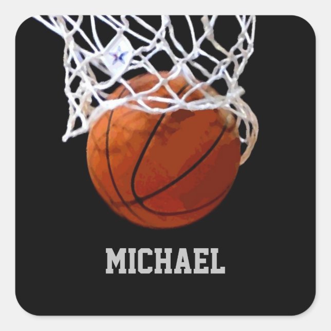 Sticker Carré Basket-ball Votre nom (Devant)