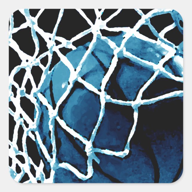 Sticker Carré Basket bleu (Devant)