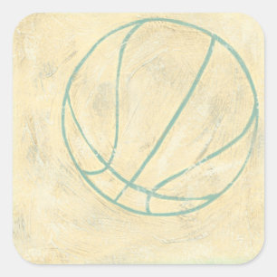 Sticker Carré Basket bleu par Chariklia Zarris