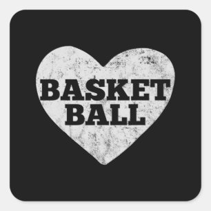 Sticker Carré Basketball Love Valentines Day