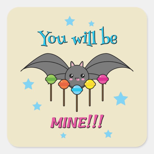 Sticker Carré Bat Craving Lollipops (Devant)