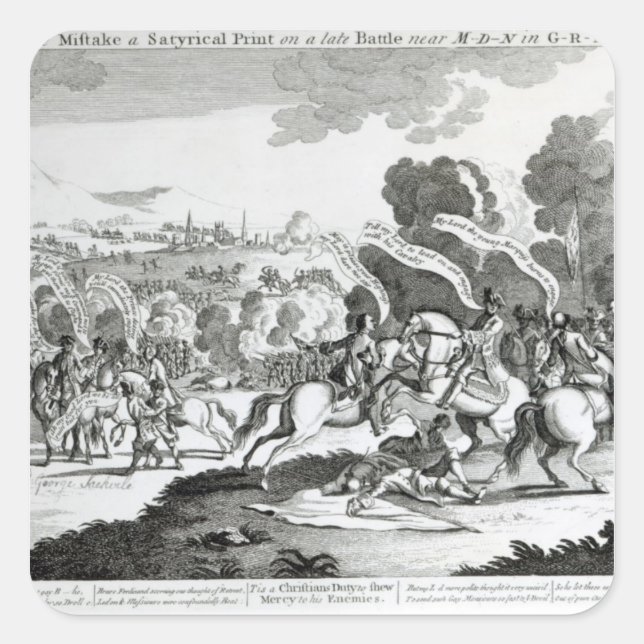 Sticker Carré Bataille de Minden, 1er août 1759 (Devant)