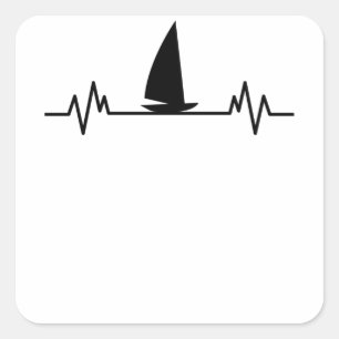 Sticker Carré Bateau à voile Heartbeat Skipper Fun Catamaran Cad