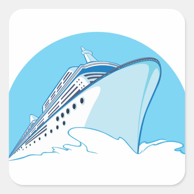 Sticker Carré Bateau de croisière (Devant)