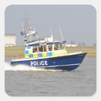 Sticker Carré Bateau de police à grande vitesse