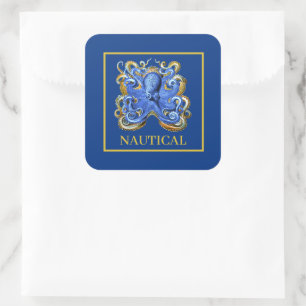 Sticker Carré Bateau nautique Octopus Marine personnelle