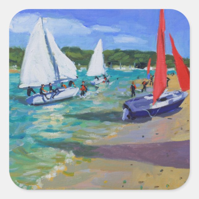 Sticker Carré Bateaux à voile (Devant)