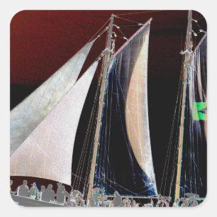 Sticker Carré Bateaux sous voile