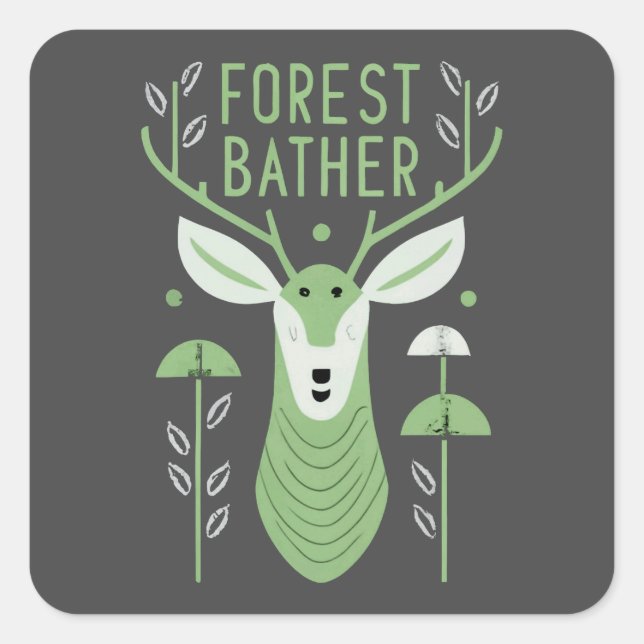 Sticker Carré Bather Deer (Devant)