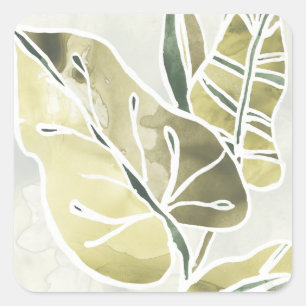 Sticker Carré Batik Feuille