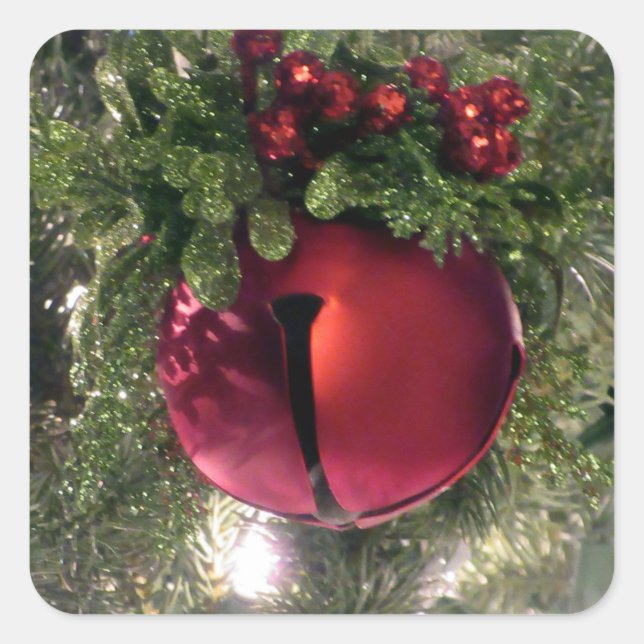 STICKER CARRÉ BÂTIMENTS AVEC ORNEMENT DE NOËL (Devant)