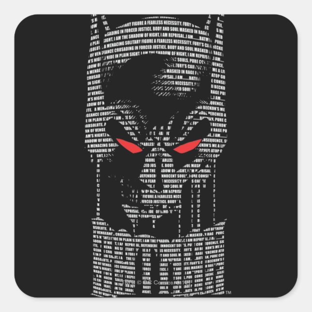 Sticker Carré Batman Avec Mantra (Devant)