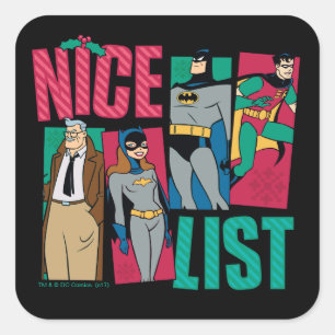 Sticker Carré Batman   Père Noël Nice Liste des héros