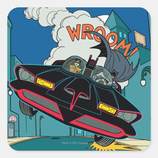Sticker Carré Batmobile Wroom ! (Devant)