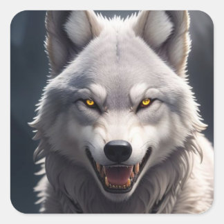 Sticker Carré bâton de loup de topaz argenté