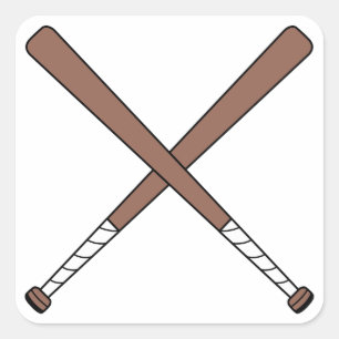 Sticker Carré Bats de baseball croisés