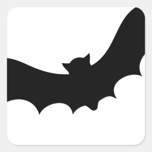 Sticker Carré Batte de vol en silhouette - Halloween