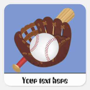 Sticker Carré Batterie de baseball de baseball de batte de ballo
