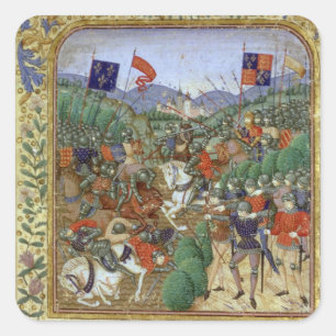 Sticker Carré Battle of Agincourt, october 25th 1415 (w/c sur pa