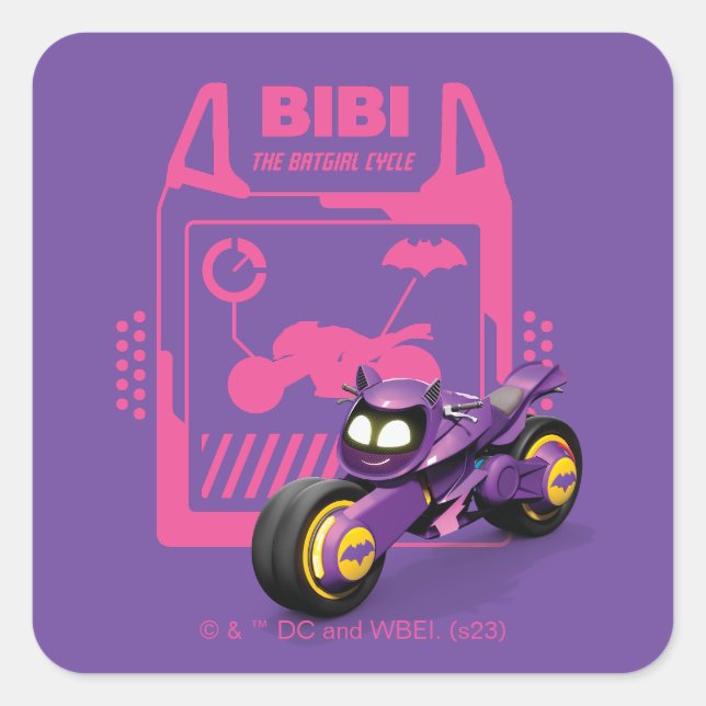 Sticker Carré Batwheel™ Bibi - Le cycle Batgirl (Devant)