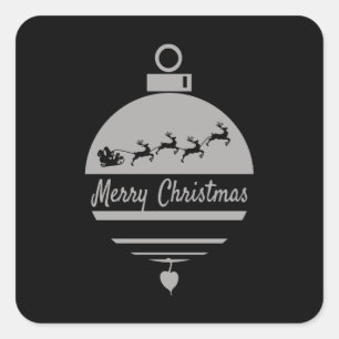 Sticker Carré Bauble de Noël Joyeux Noël