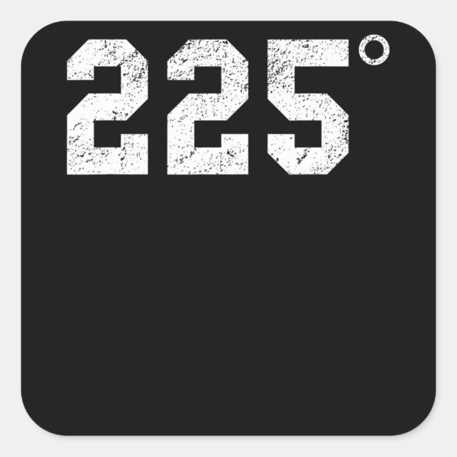 Sticker Carré BBQ | 225 Degrés Barbecue Grillage Viande fumante (Devant)